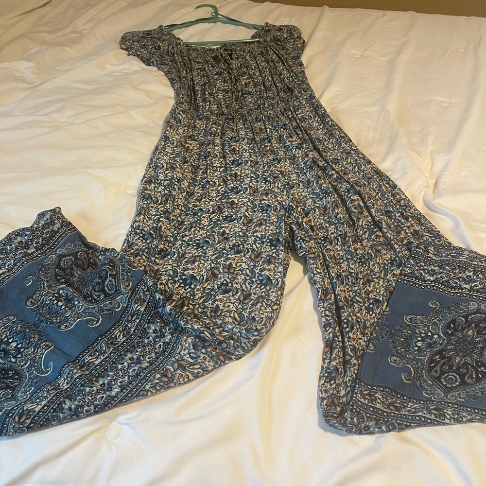 Floral Blue Jumpsuit SZ  M